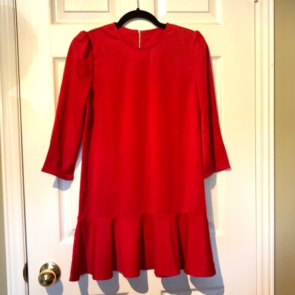 SHEIN Red Round Neck Ruffle Dress - Picture 5 of 7